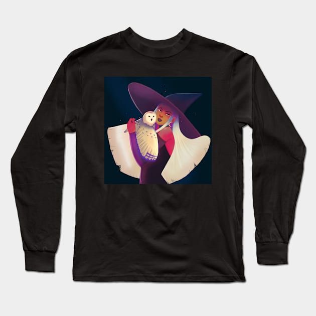 Witch & Owl Long Sleeve T-Shirt by rebecaalvarezz